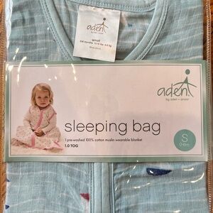 aden + anais Light Blue Muslin Sleeping Bag with Small Multicolor Accents